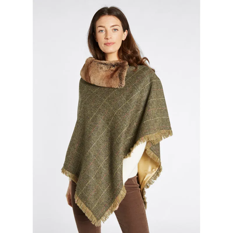 Dubarry Silverfir Ladies Tweed Poncho - Thistle