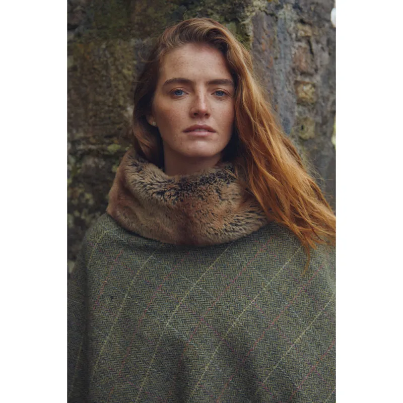 Dubarry Silverfir Ladies Tweed Poncho - Thistle