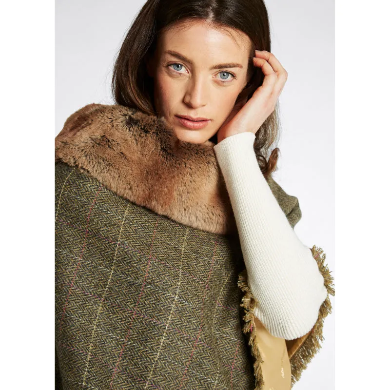 Dubarry Silverfir Ladies Tweed Poncho - Thistle