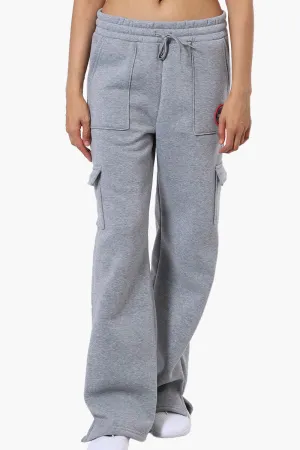 Fahrenheit Fleece Tie Waist Cargo Sweatpants - Grey