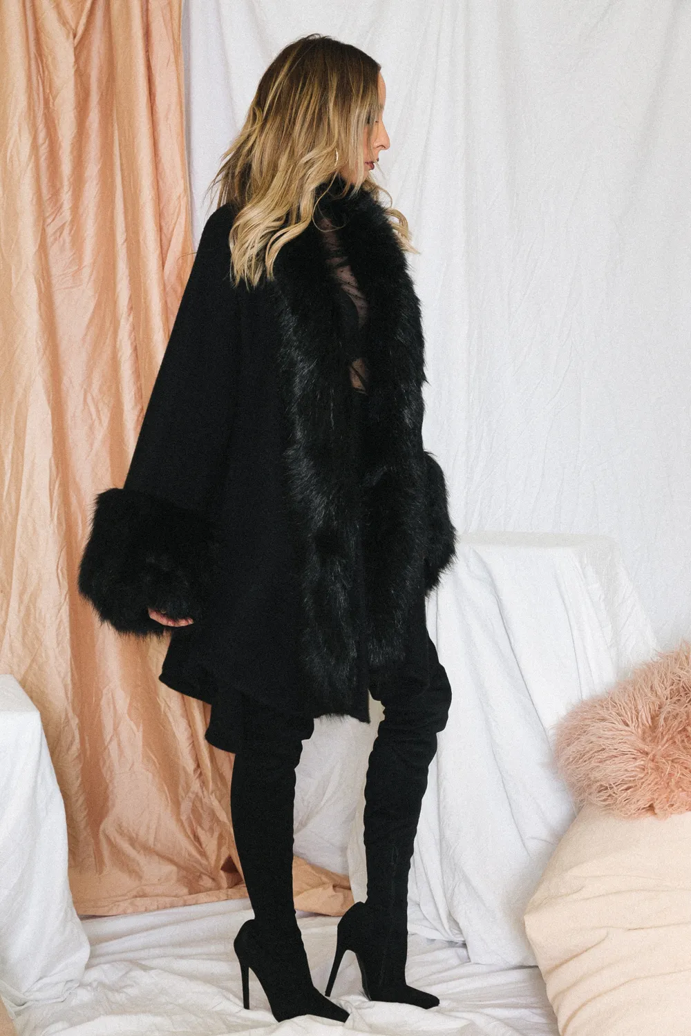 Faux Fur Cape