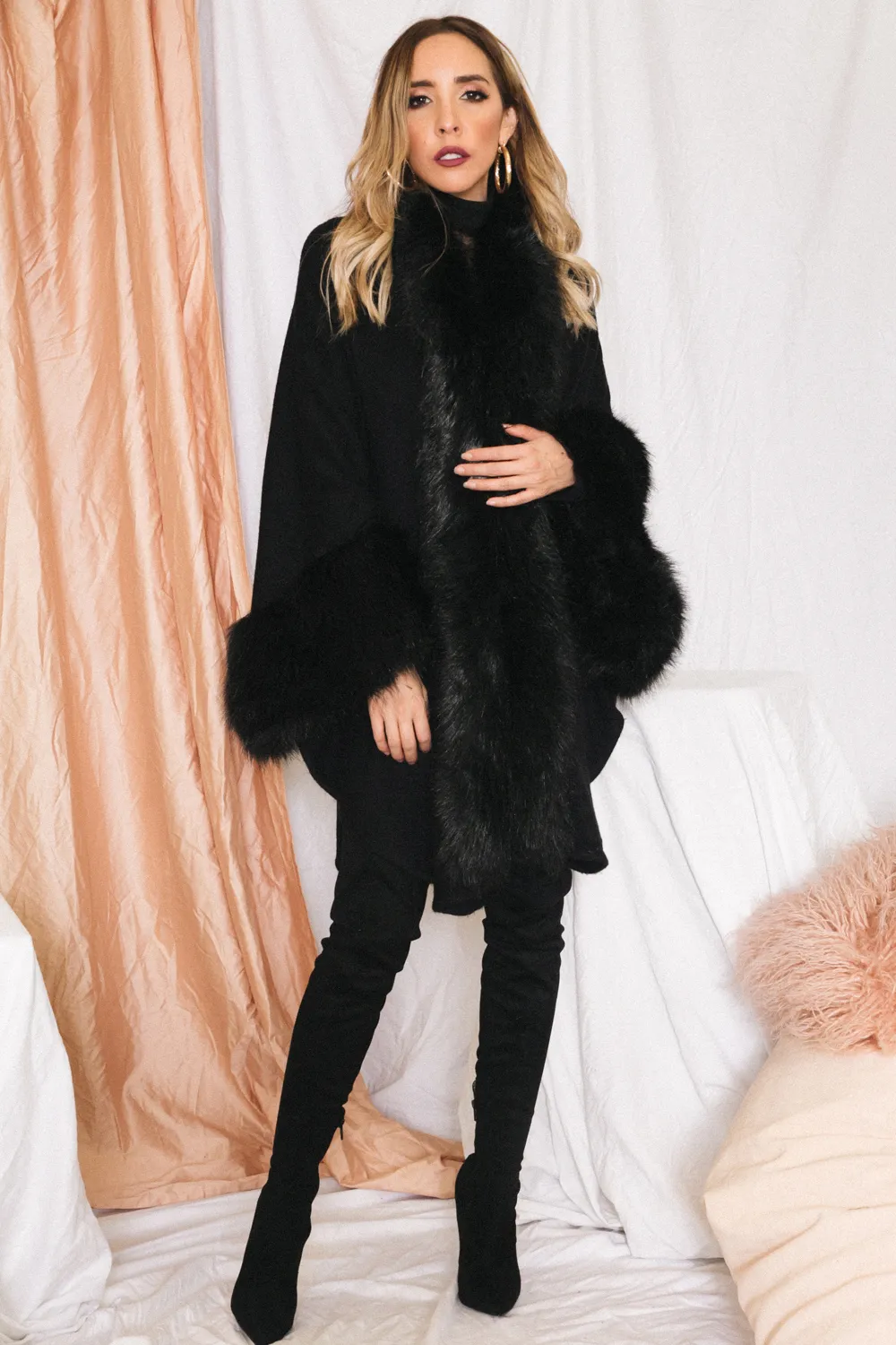 Faux Fur Cape