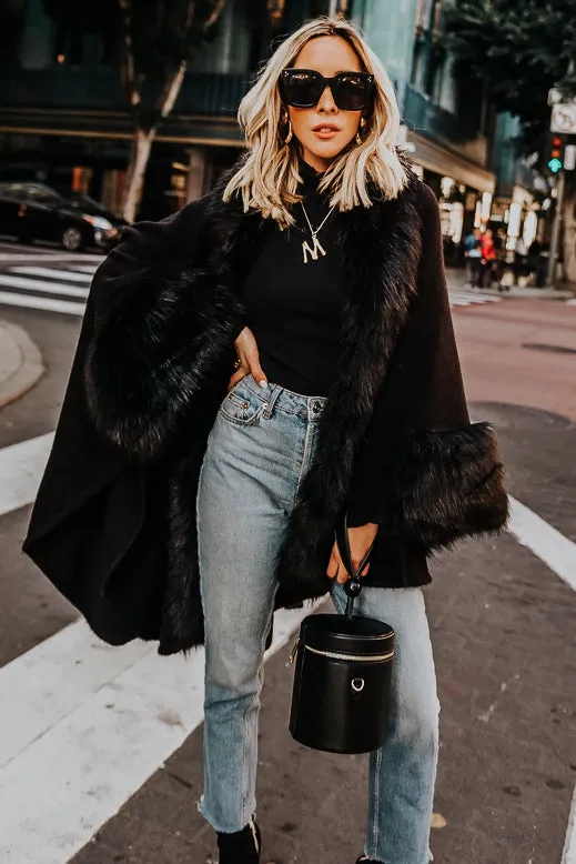 Faux Fur Cape