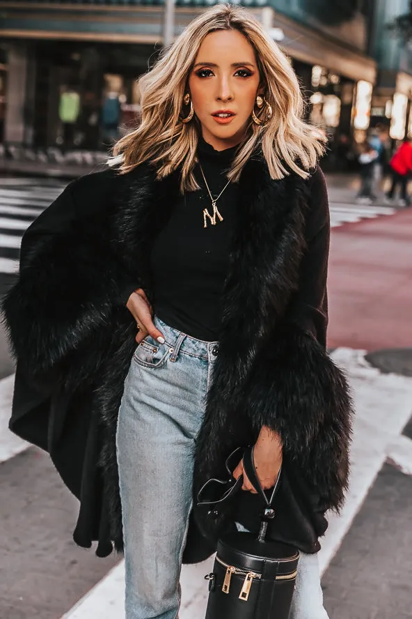 Faux Fur Cape