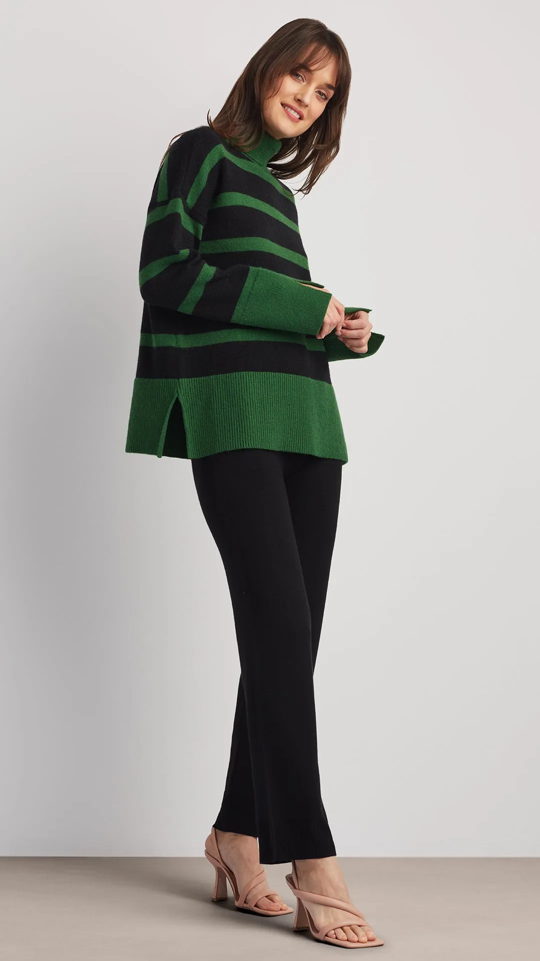 FIONA STRIPED TURTLENECK SWEATER