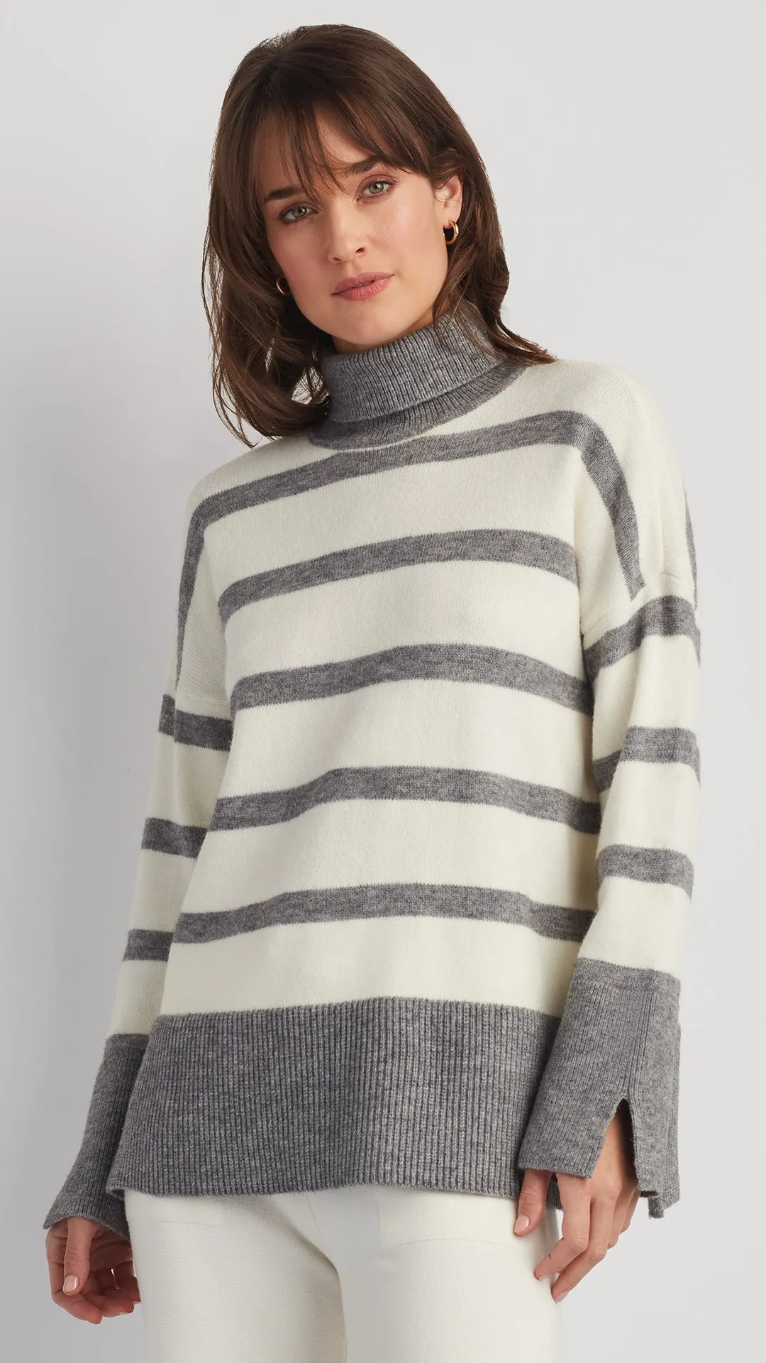 FIONA STRIPED TURTLENECK SWEATER