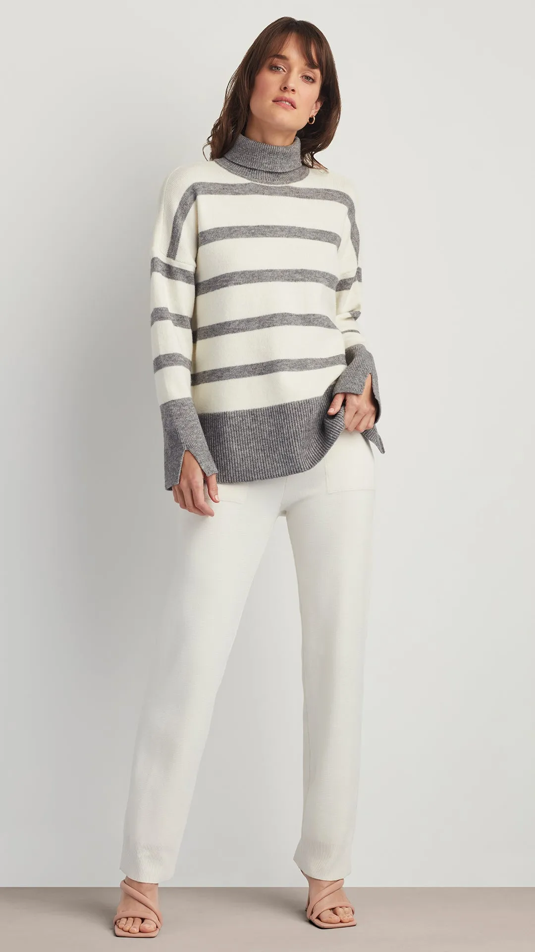 FIONA STRIPED TURTLENECK SWEATER