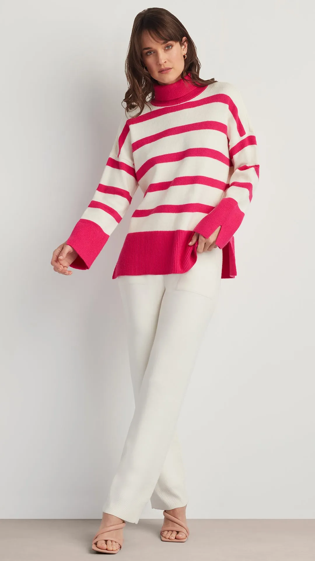 FIONA STRIPED TURTLENECK SWEATER