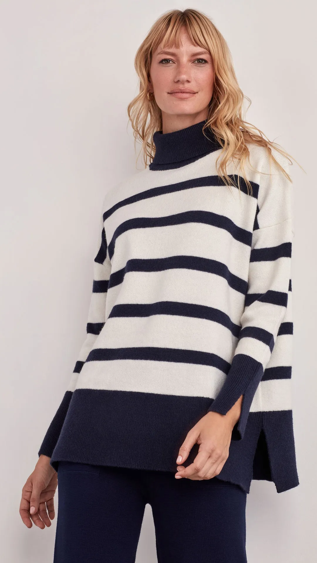 FIONA STRIPED TURTLENECK SWEATER