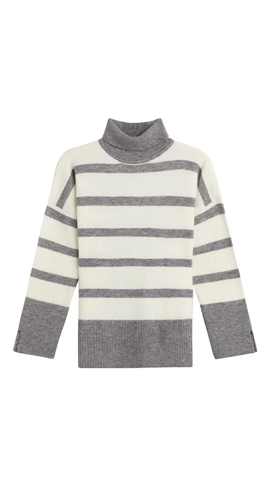 FIONA STRIPED TURTLENECK SWEATER