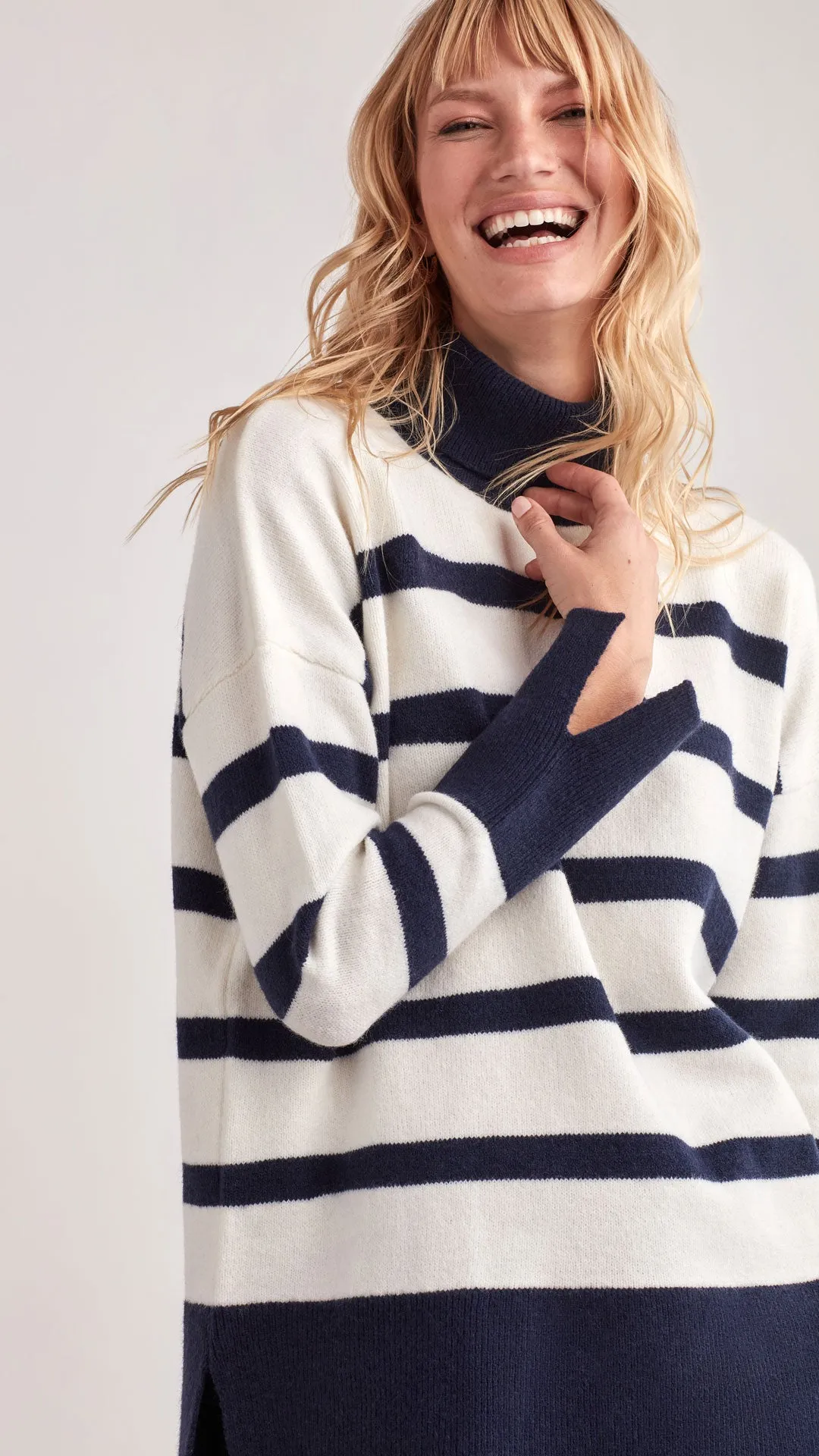 FIONA STRIPED TURTLENECK SWEATER