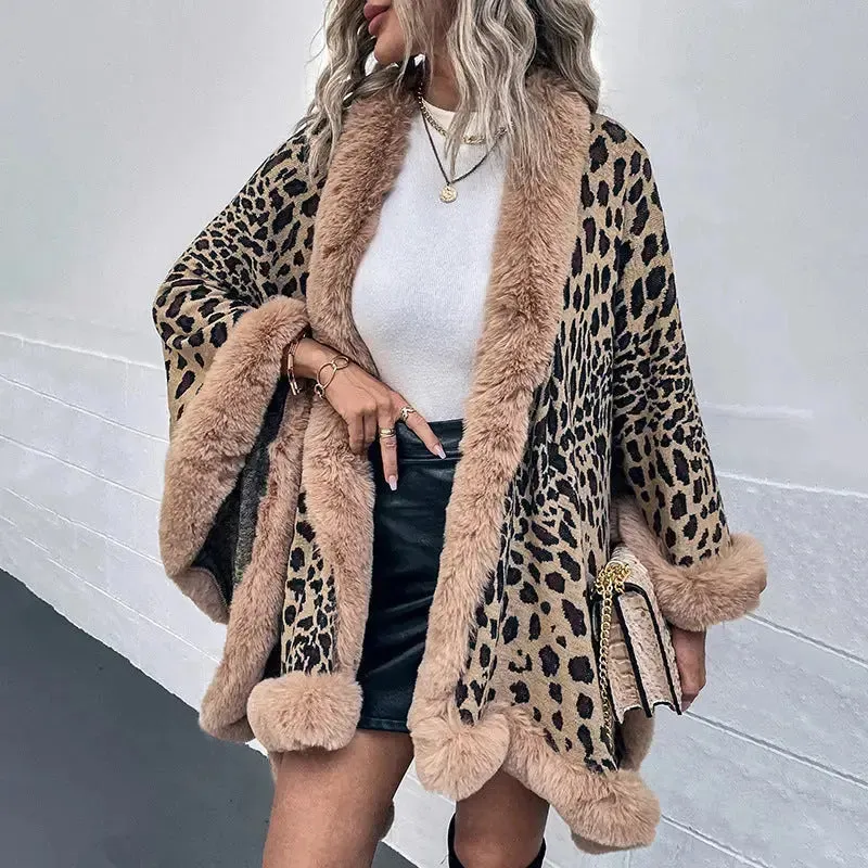 Fur Collar Cape Cardigan For Women