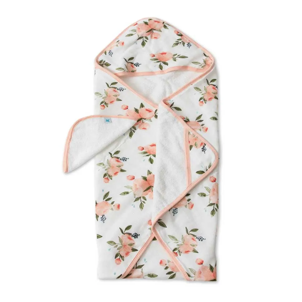 Hooded Towel & Wash Cloth Set – Watercolour Roses