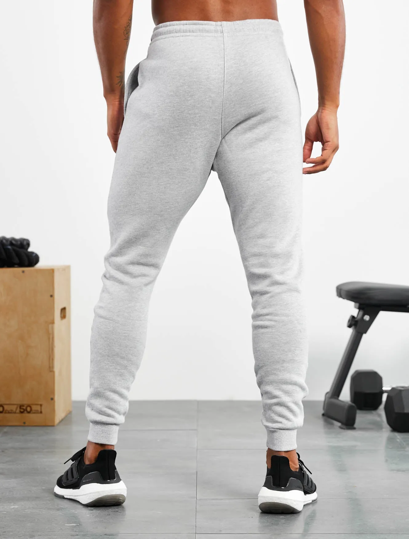 Icon Tapered Joggers - Heather Grey