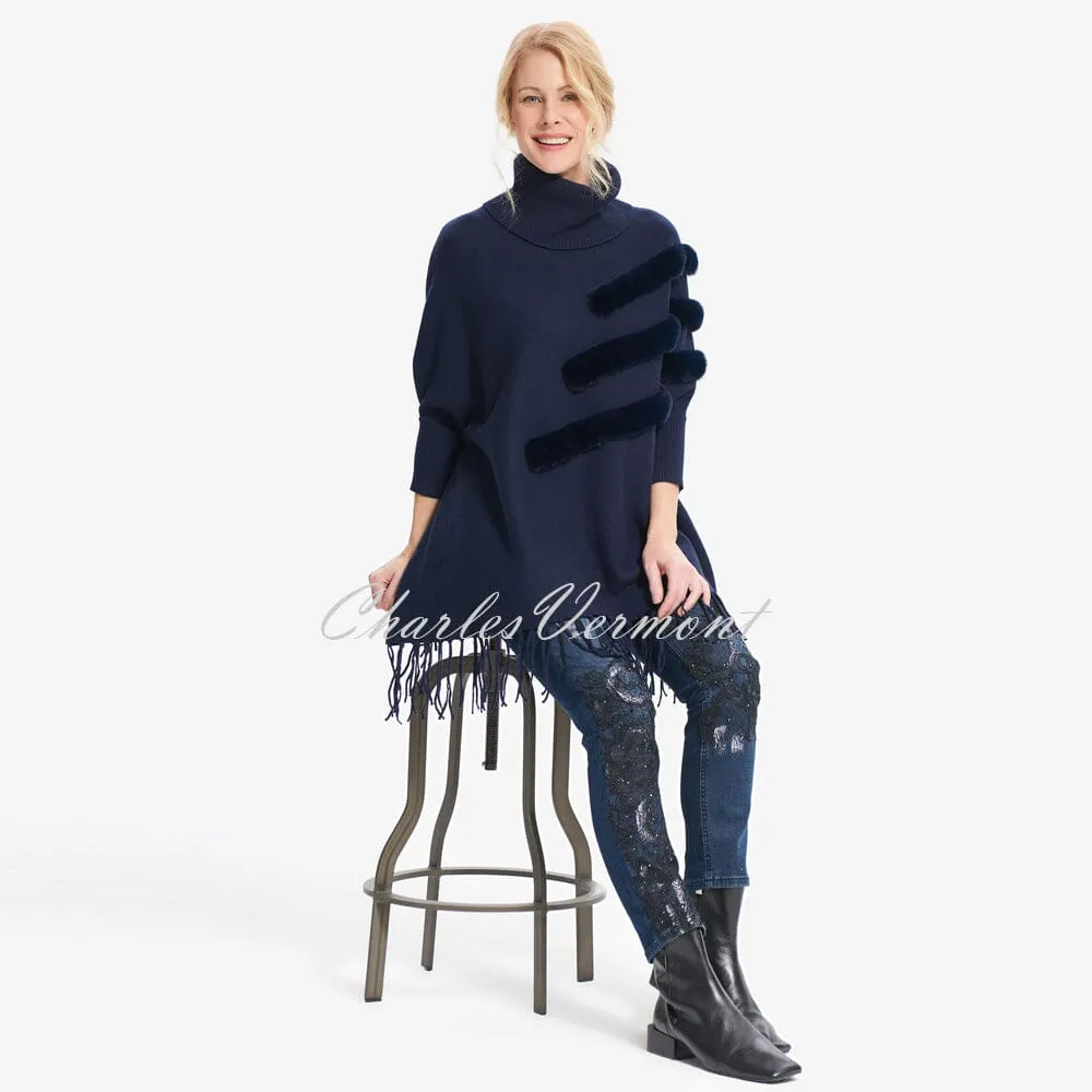 Joseph Ribkoff Poncho Cover Up – Style 214916 (Midnight Blue)