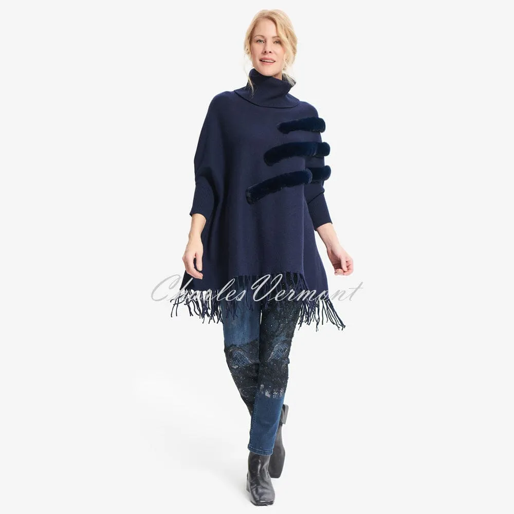 Joseph Ribkoff Poncho Cover Up – Style 214916 (Midnight Blue)