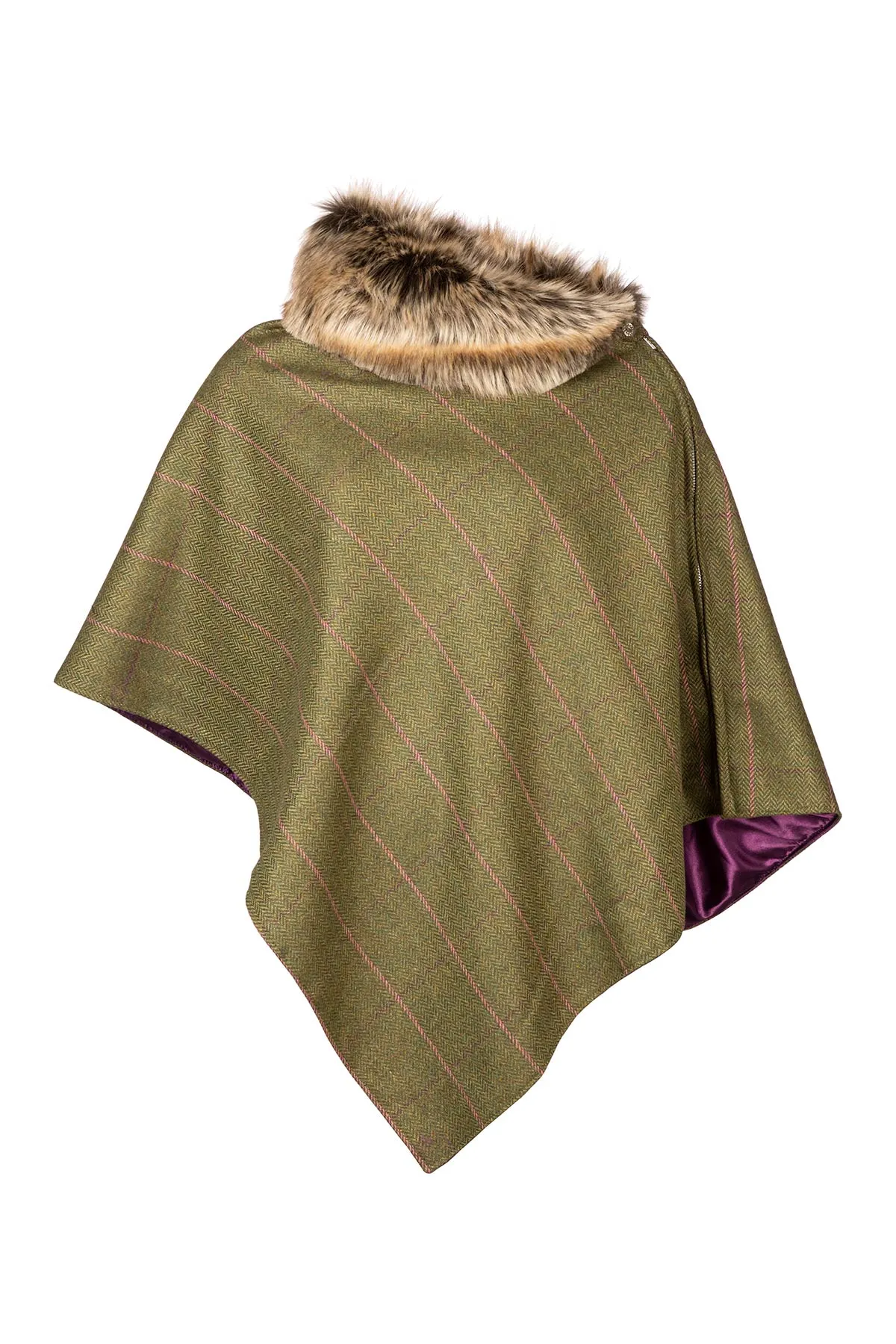 Ladies 100% Wool Tweed Poncho