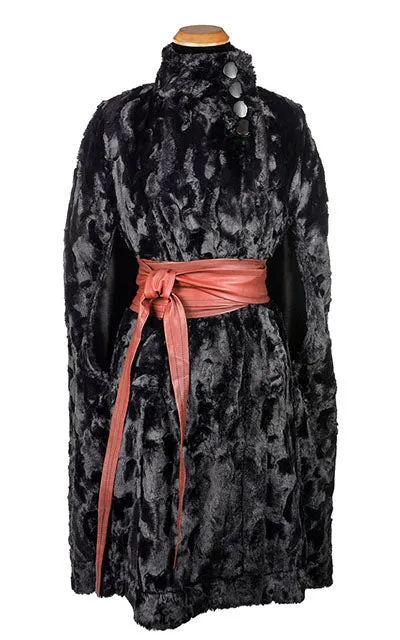 Long Cape - Cuddly Faux Fur in Black