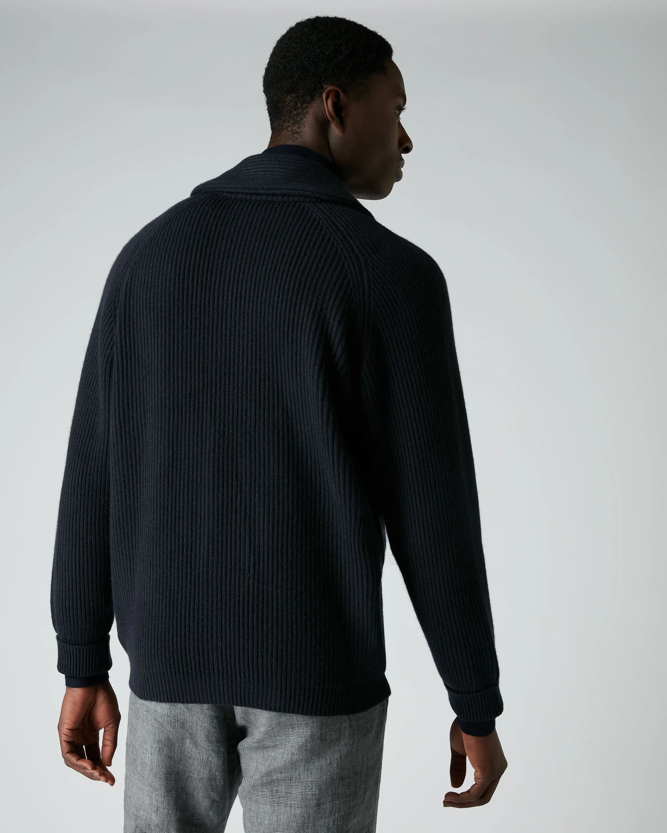 Men's Kensington Cashmere Cardigan Navy Blue