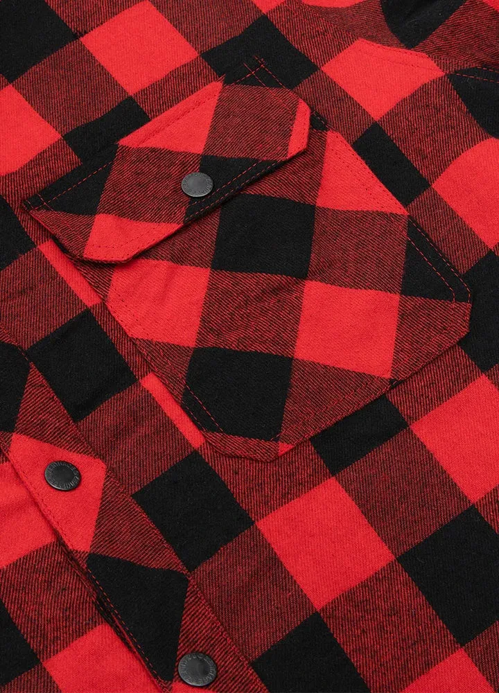 Men's Thicken Plaid Hooded Flannel Shirt Jacket with Quilted Lined