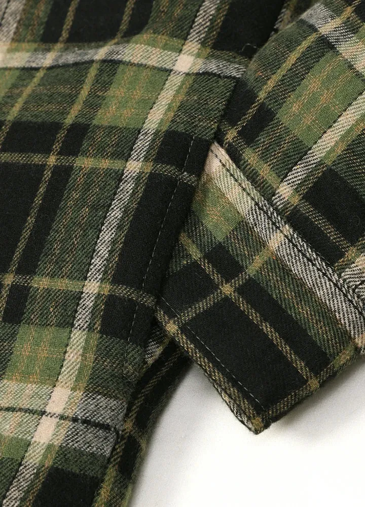 Men's Thicken Plaid Hooded Flannel Shirt Jacket with Quilted Lined