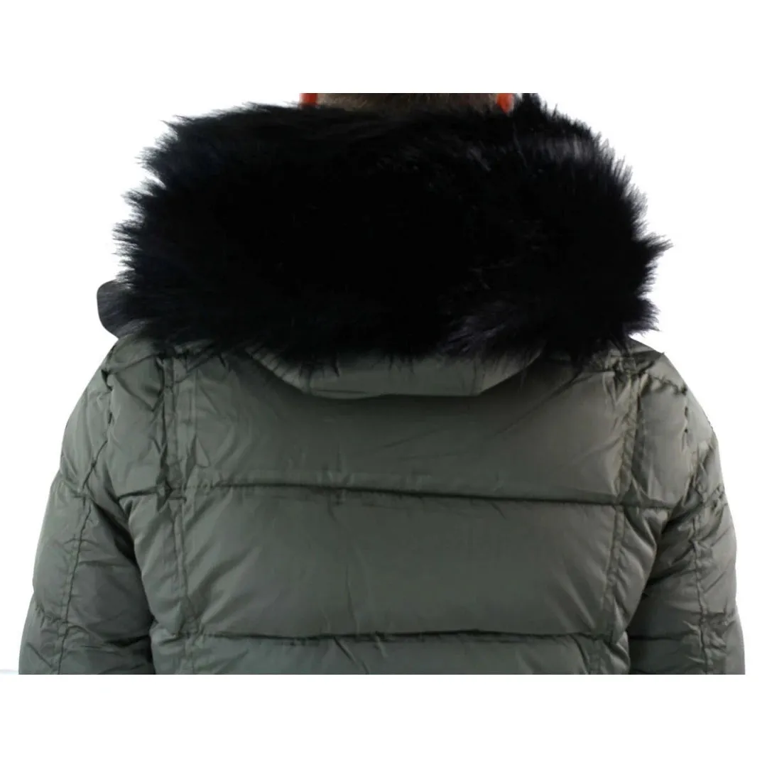 Men's Zip Hooded Fur Jacket Coat Puffer Quilted Warm Winter