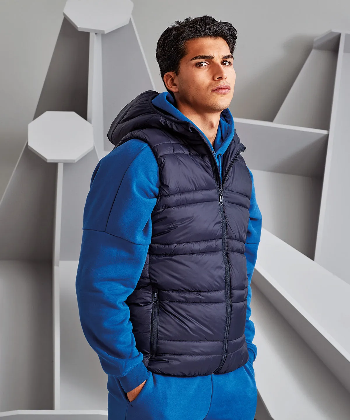 Navy - Latitude hooded bodywarmer