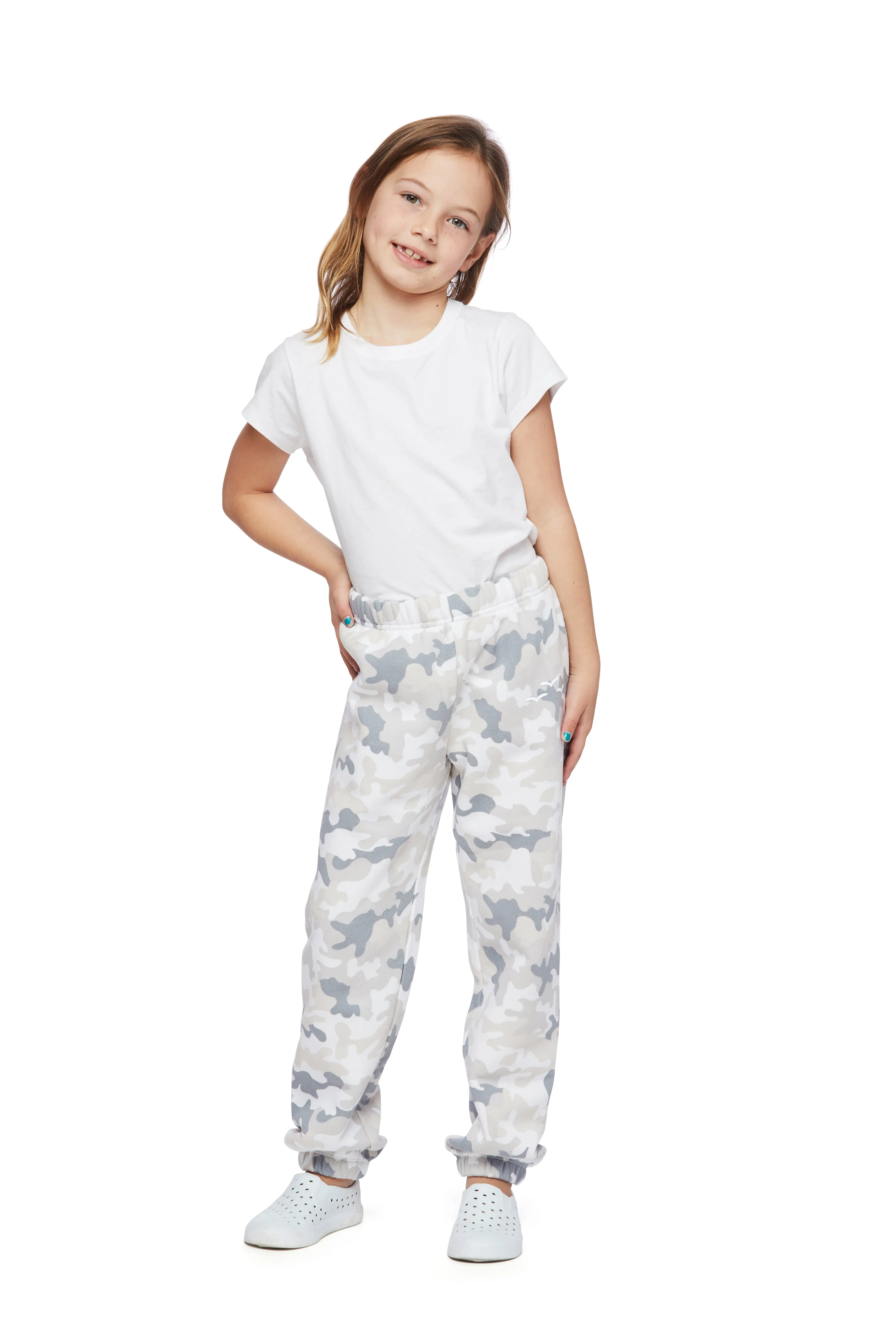 Niki Original kids sweatpants in white camo