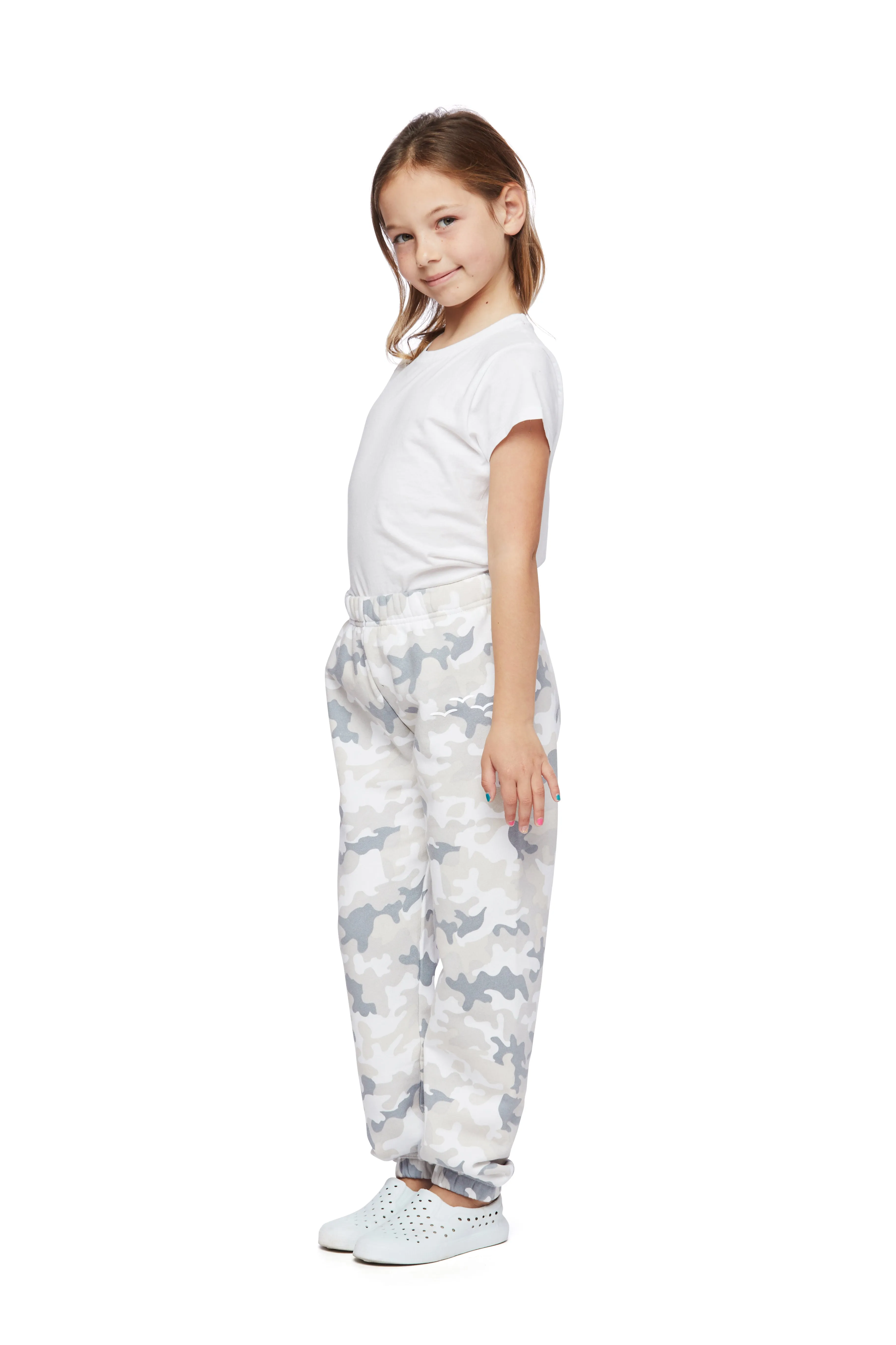 Niki Original kids sweatpants in white camo