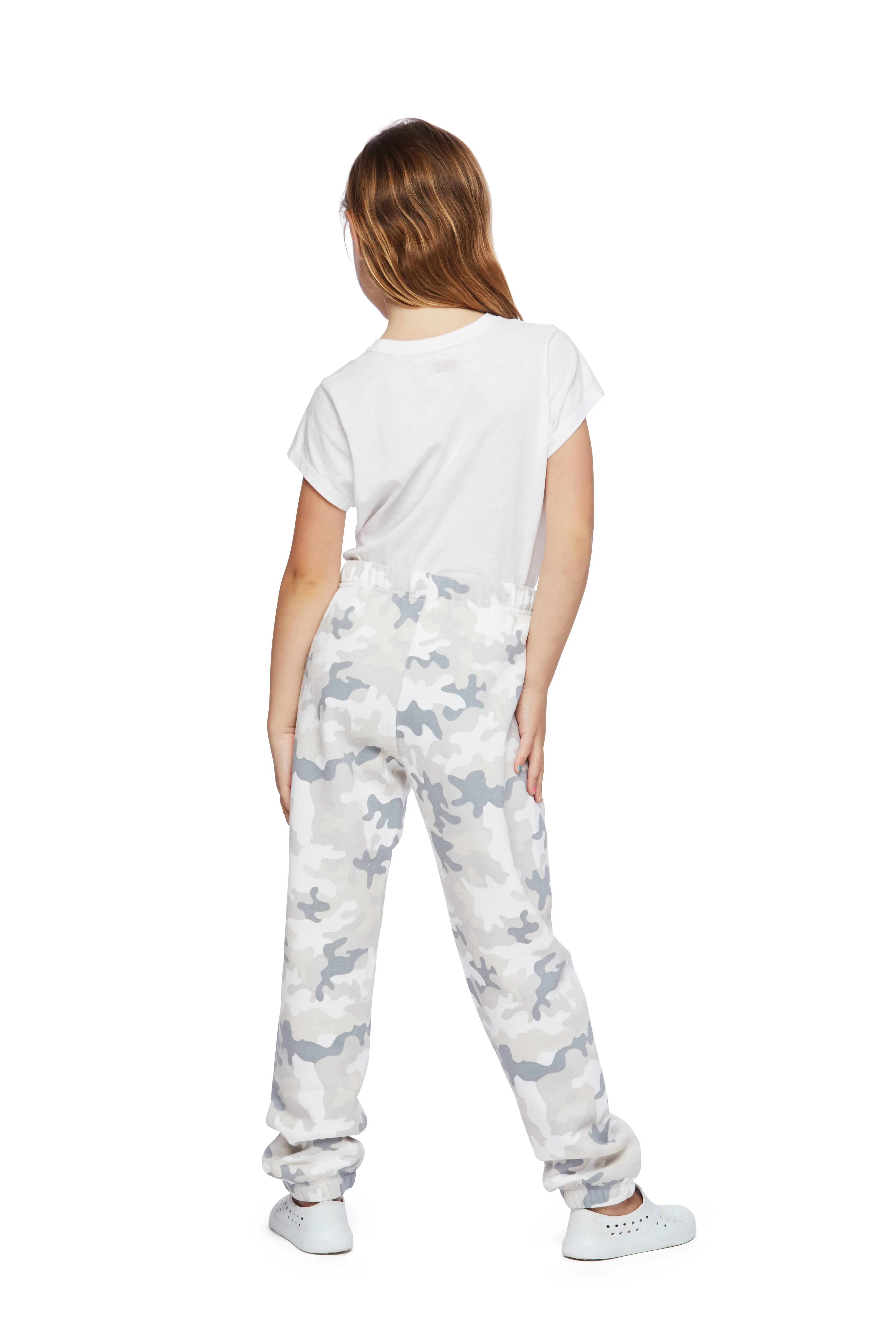 Niki Original kids sweatpants in white camo