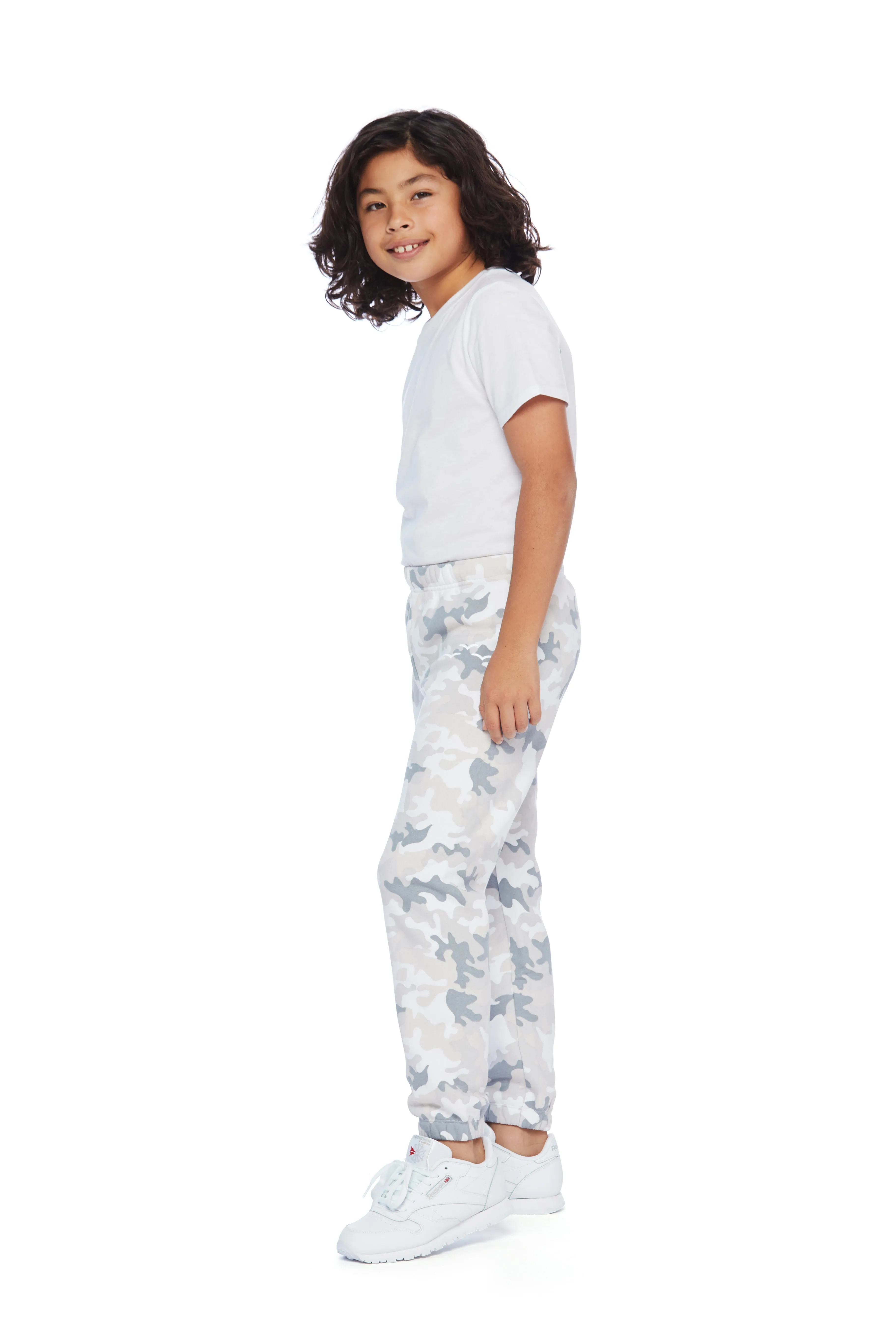 Niki Original kids sweatpants in white camo