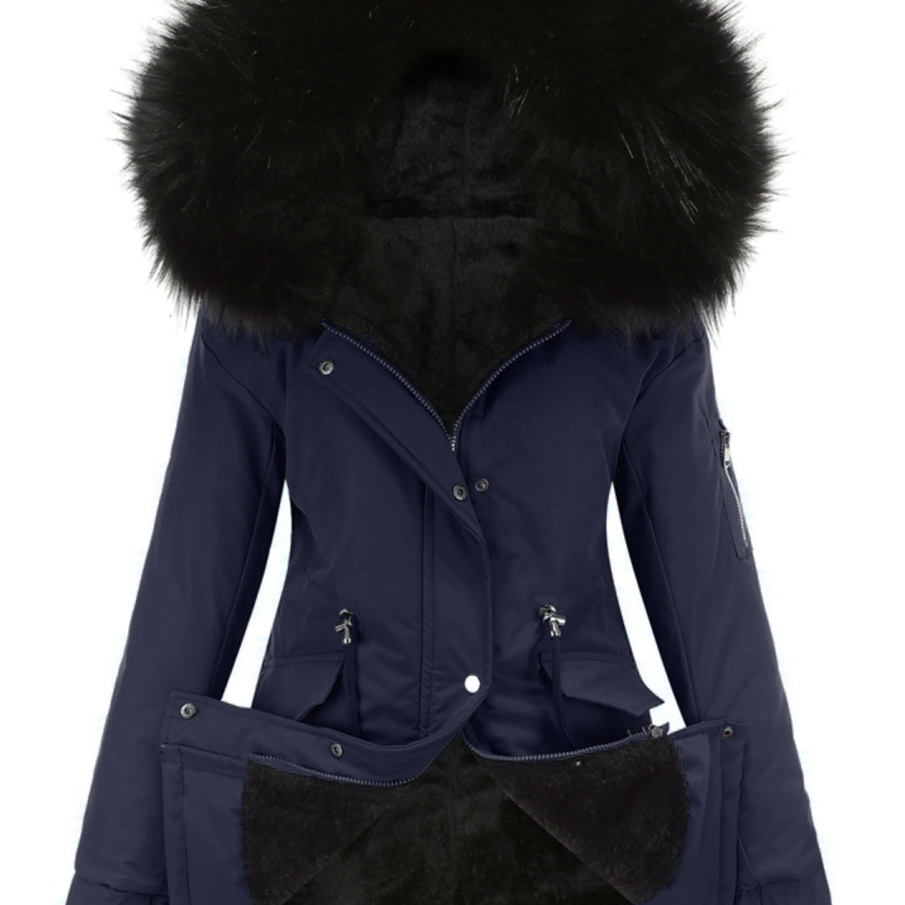 Nina | Zippered fuzzy hoodie parka jacket