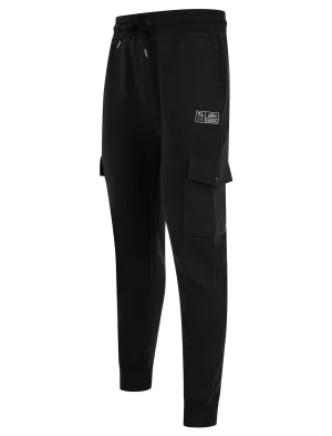 Phantom Multi-Pocket Cargo Style Cuffed Joggers in Jet Black - Tokyo Laundry