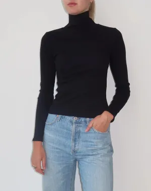 Ribbed Turtleneck | Black