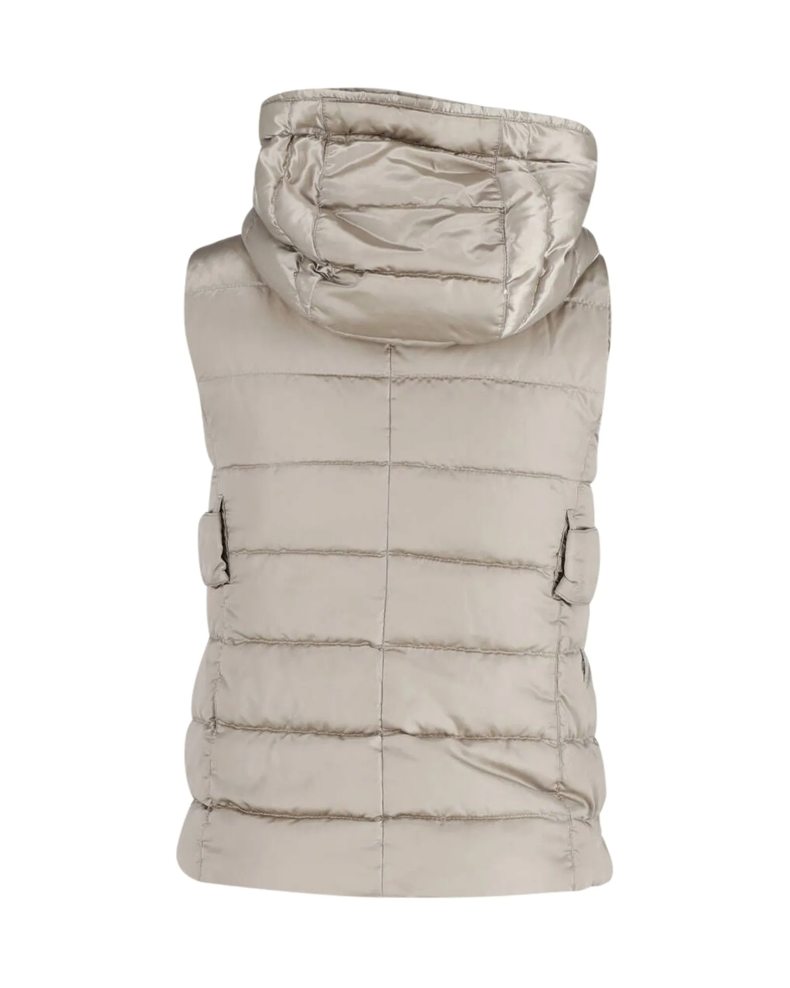 'S Max Mara Hooded Down Vest in Beige Polyamide