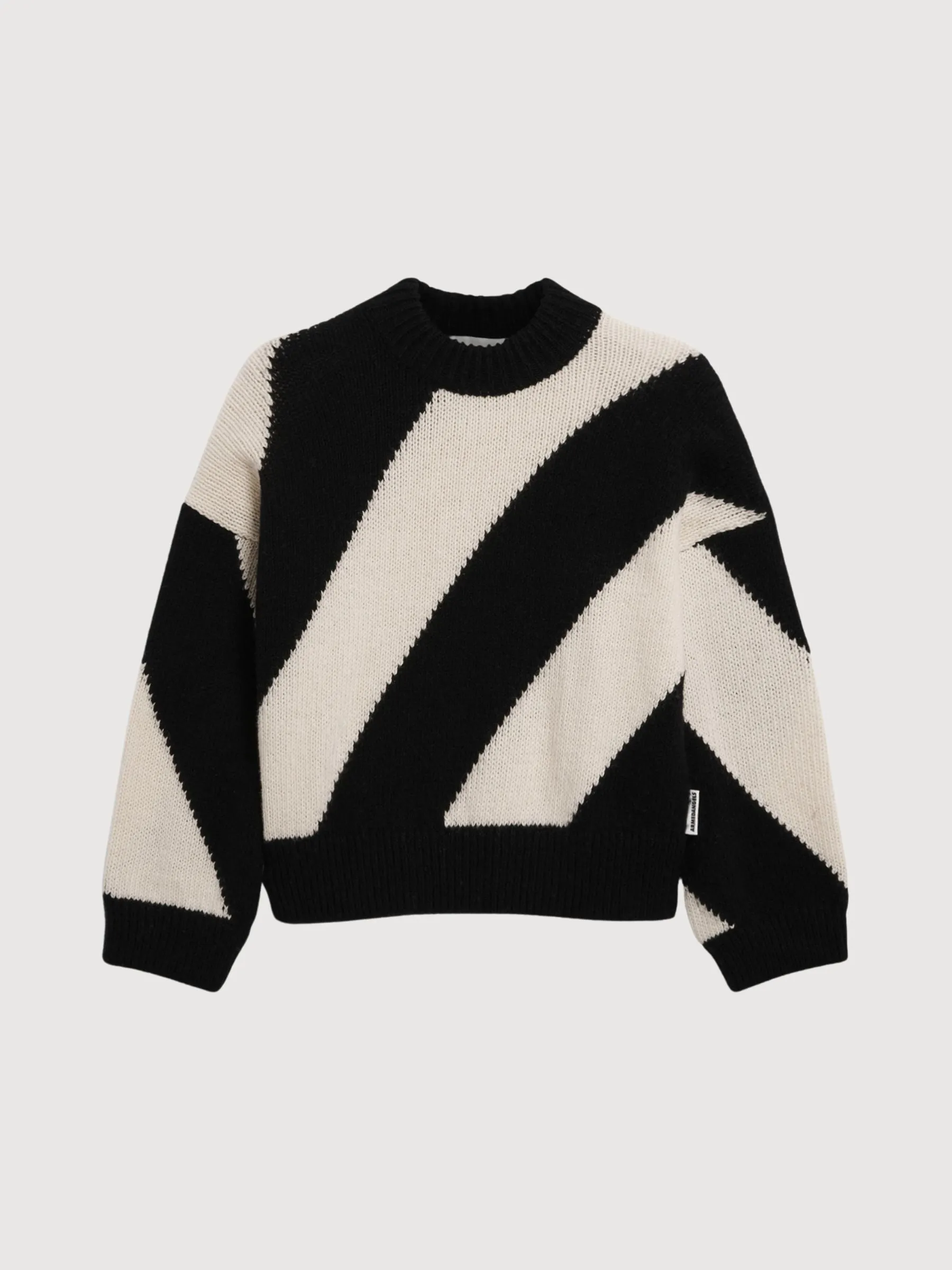 Sadnaa Stripes Oatmilk-black Sweater | Armedangels