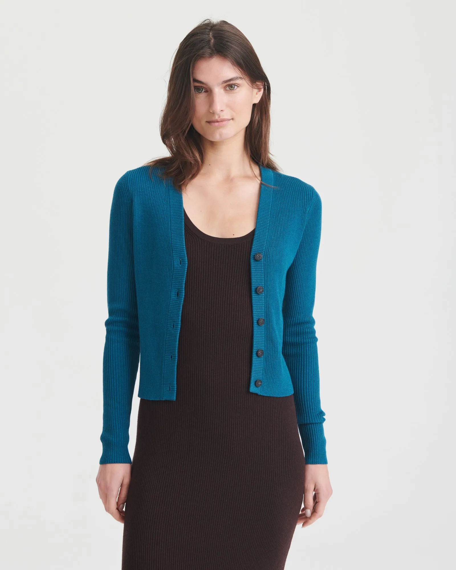 Silk Cashmere Cropped Cardigan