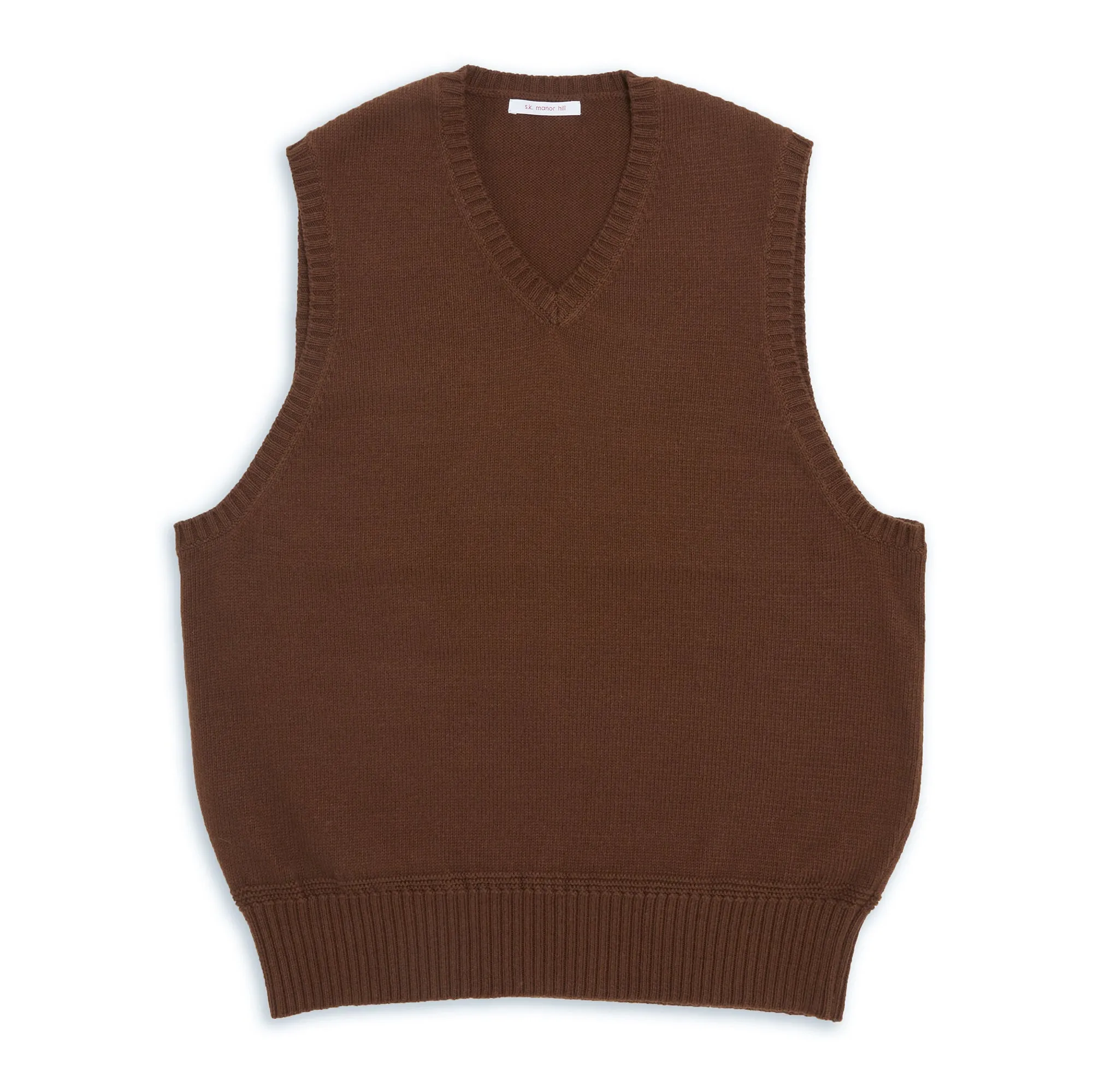 Sweater Vest - Brown Cotton