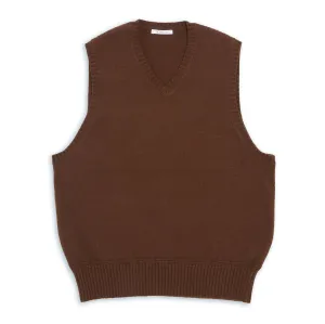 Sweater Vest - Brown Cotton