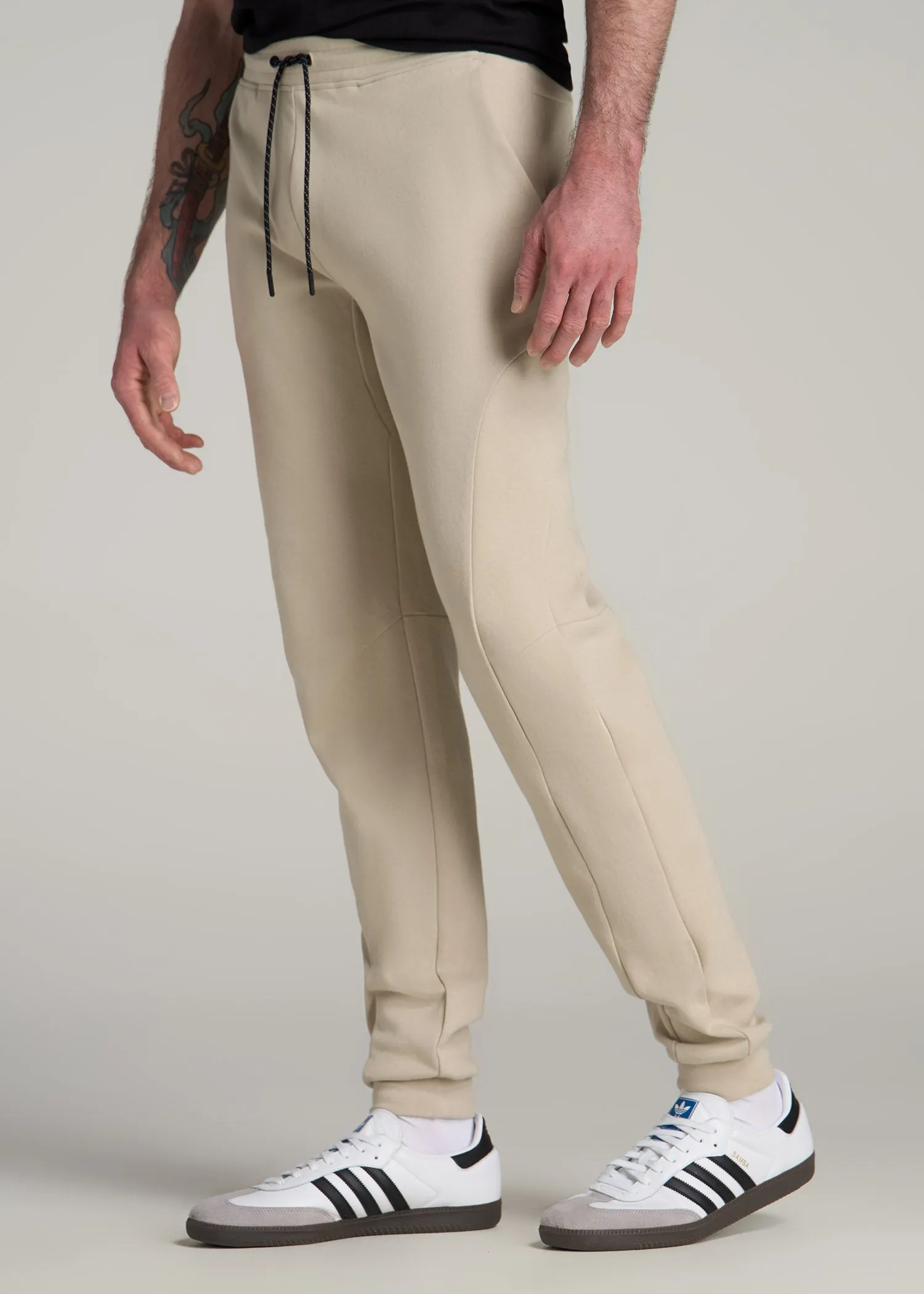 Tall Men's Utility Fleece Joggers in Stone