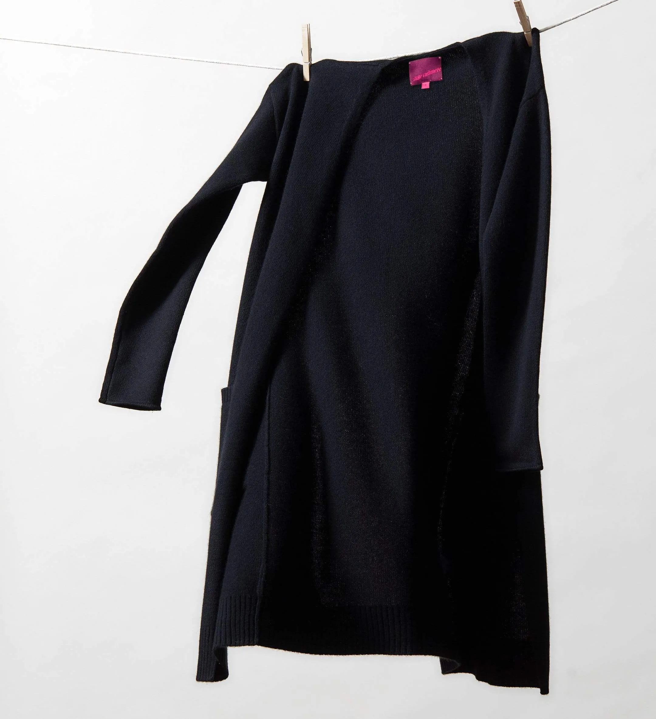 The Open Front Long Cashmere Cardigan with Pockets