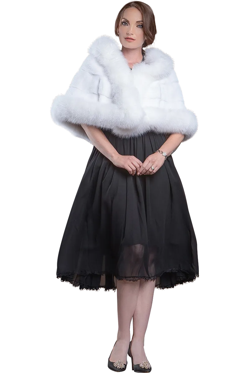 Traditional Horizontal Mink - Fox Fur Cape