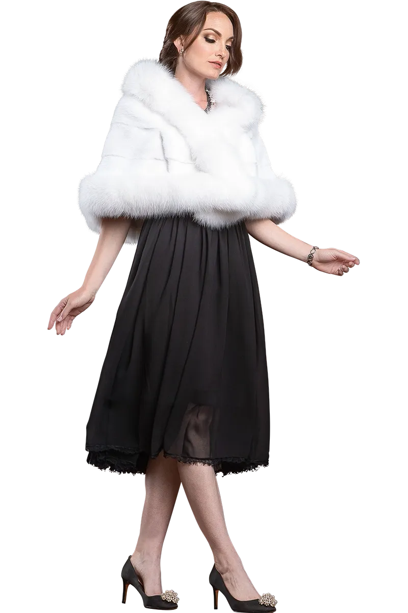 Traditional Horizontal Mink - Fox Fur Cape