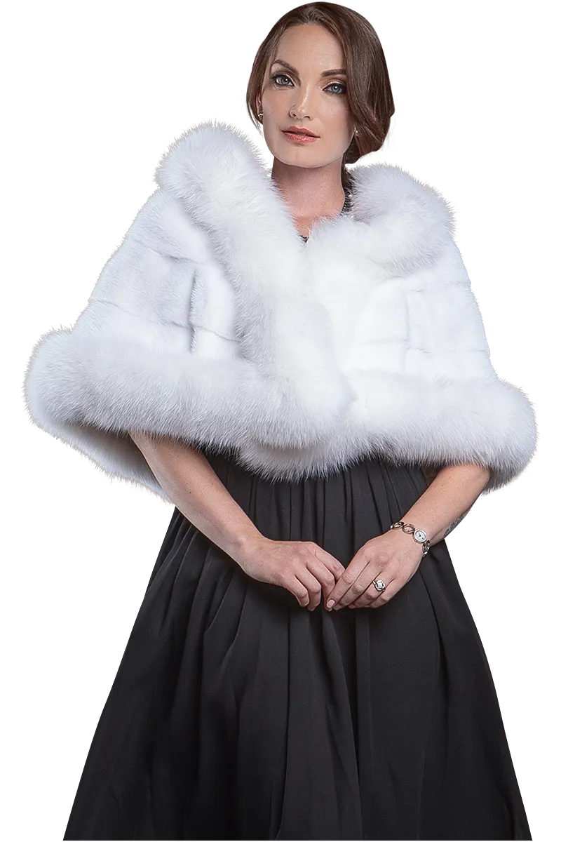 Traditional Horizontal Mink - Fox Fur Cape