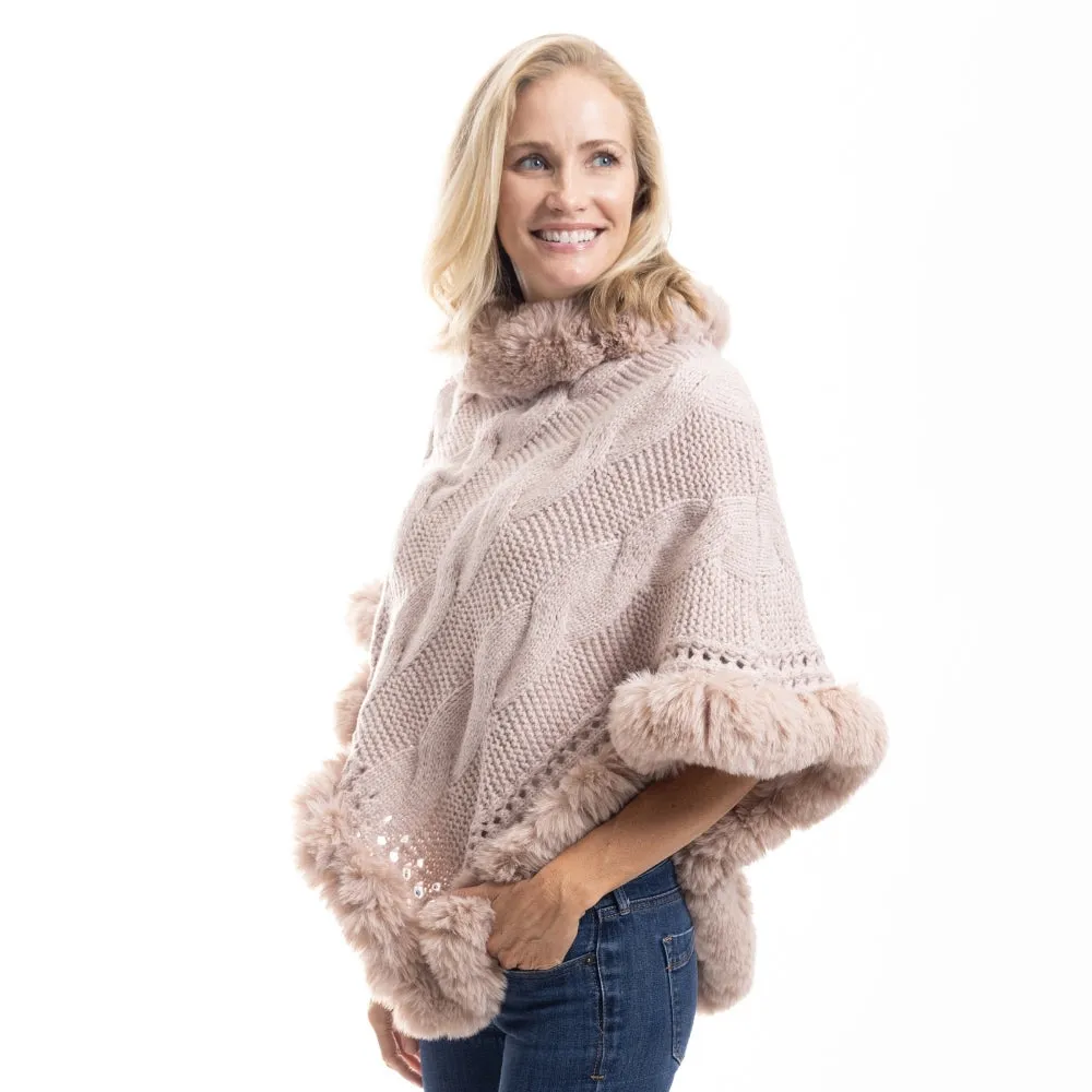 Travelers Luxe Chunky Cable Knit Poncho