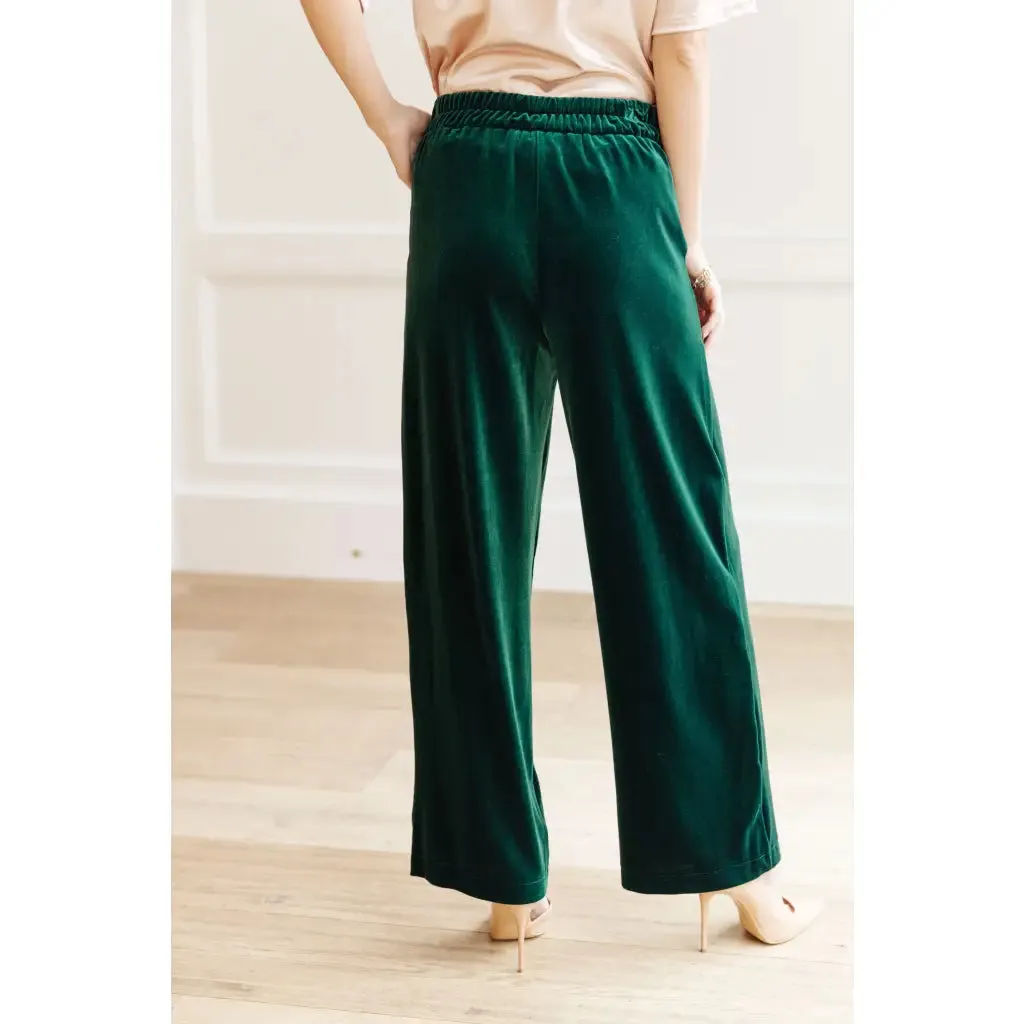 Velvet Emerald Wide Leg Pants