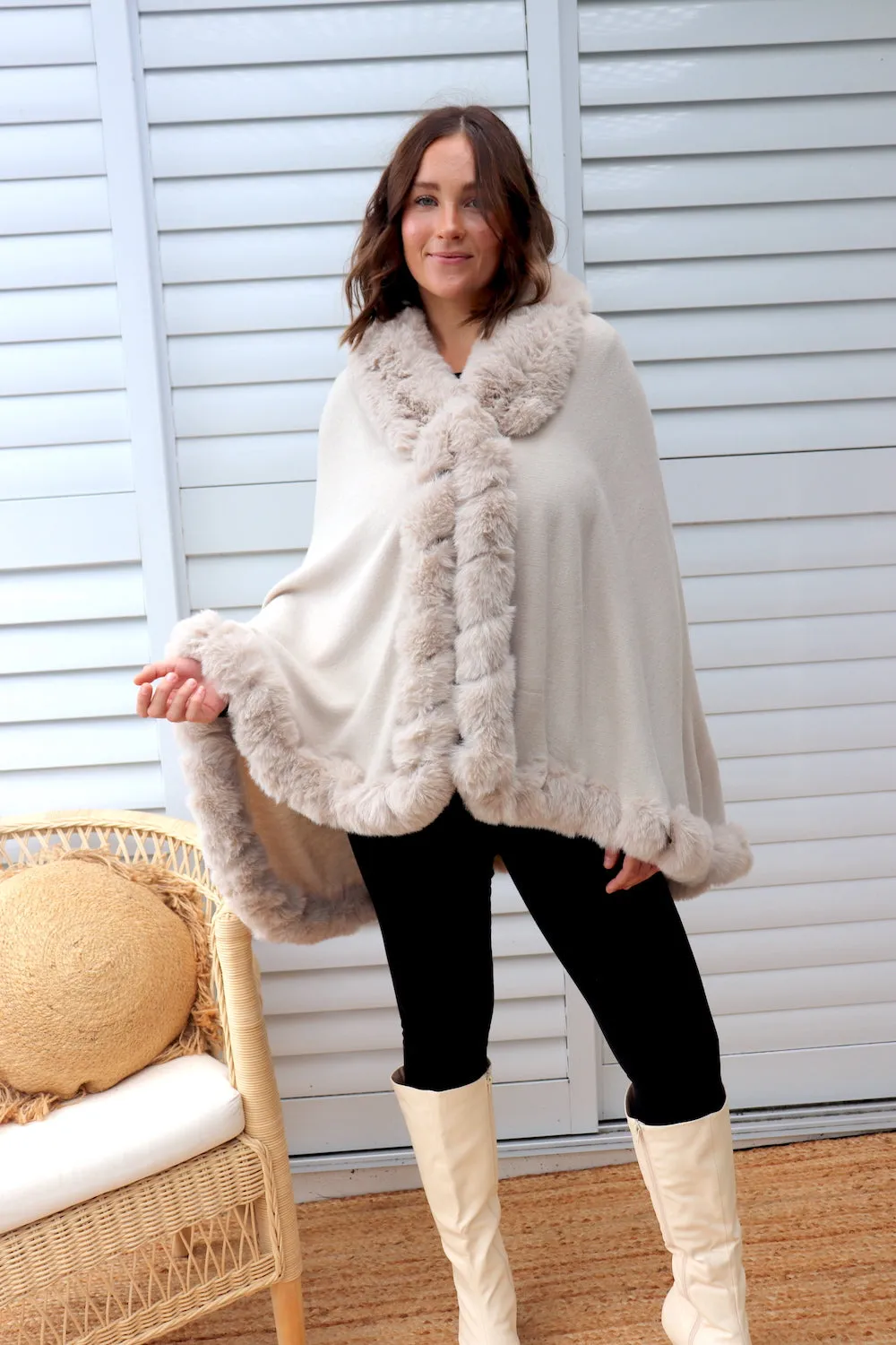 Victoria Luxury Faux Fur Cape