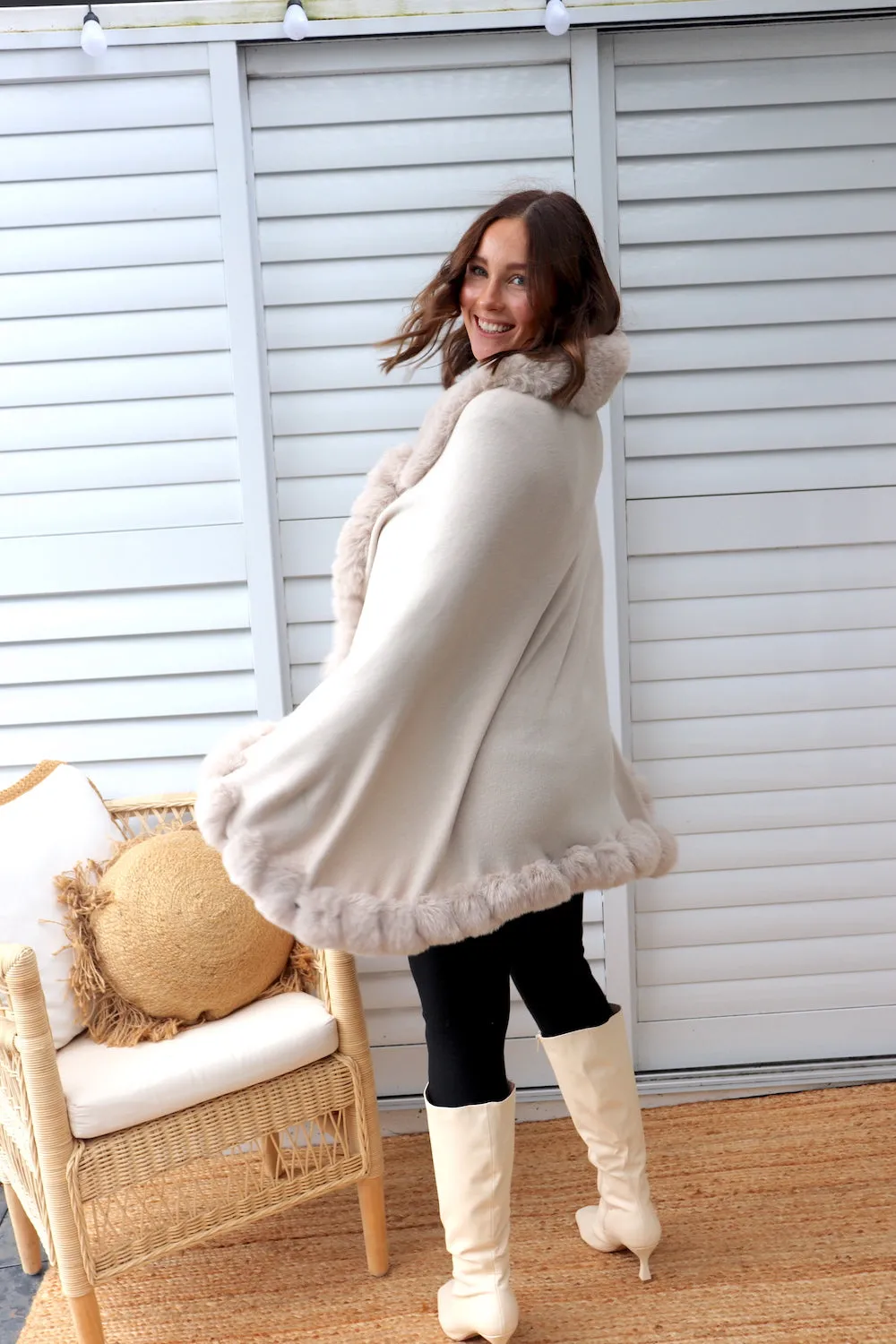 Victoria Luxury Faux Fur Cape