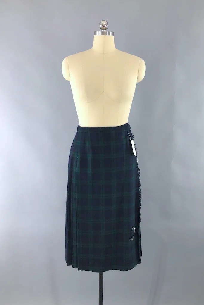 Vintage "Black Watch" Tartan Plaid Kilt