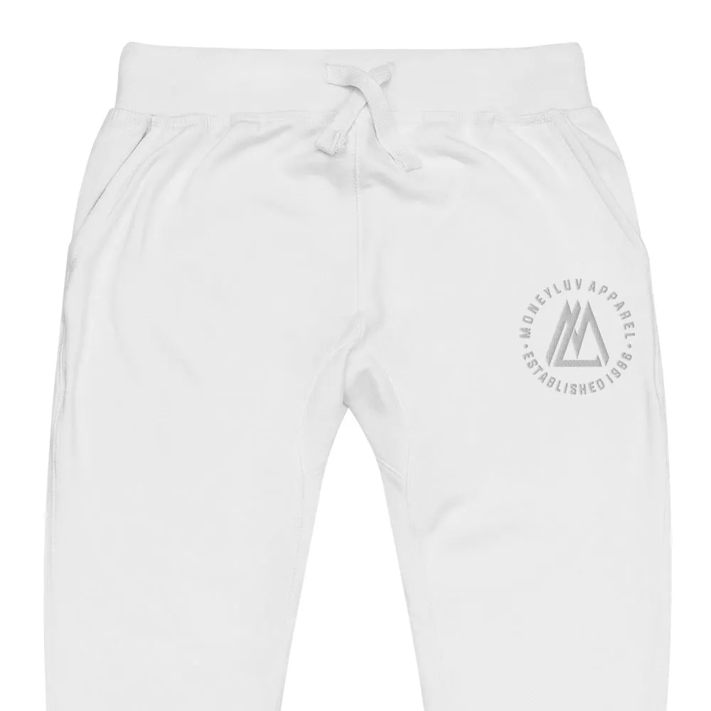 White Monogram Fleece sweatpants